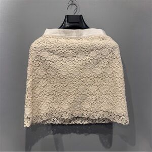 LOFT Cream Lace A-Line Skirt